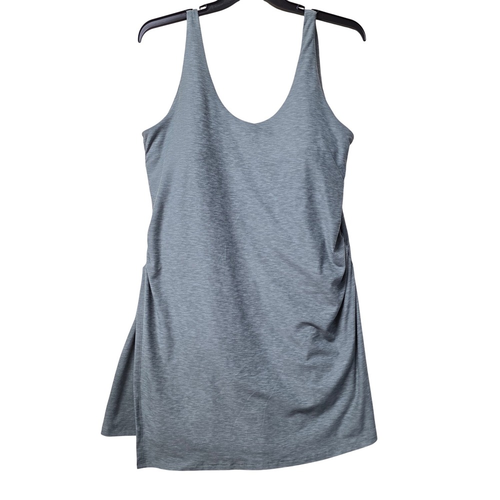 Athletic Works ButterCore Exercise Dress Gray XXXL 22 Built-in Shorts Shelf Bra